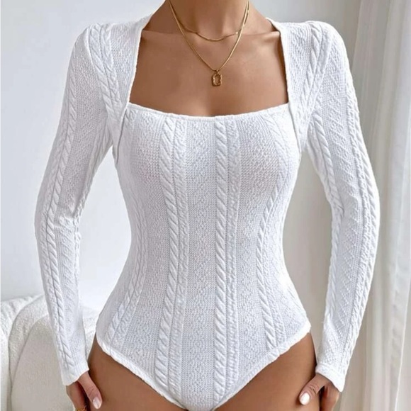 Square Neck Knit Bodysuit ❤️ - Picture 5 of 5